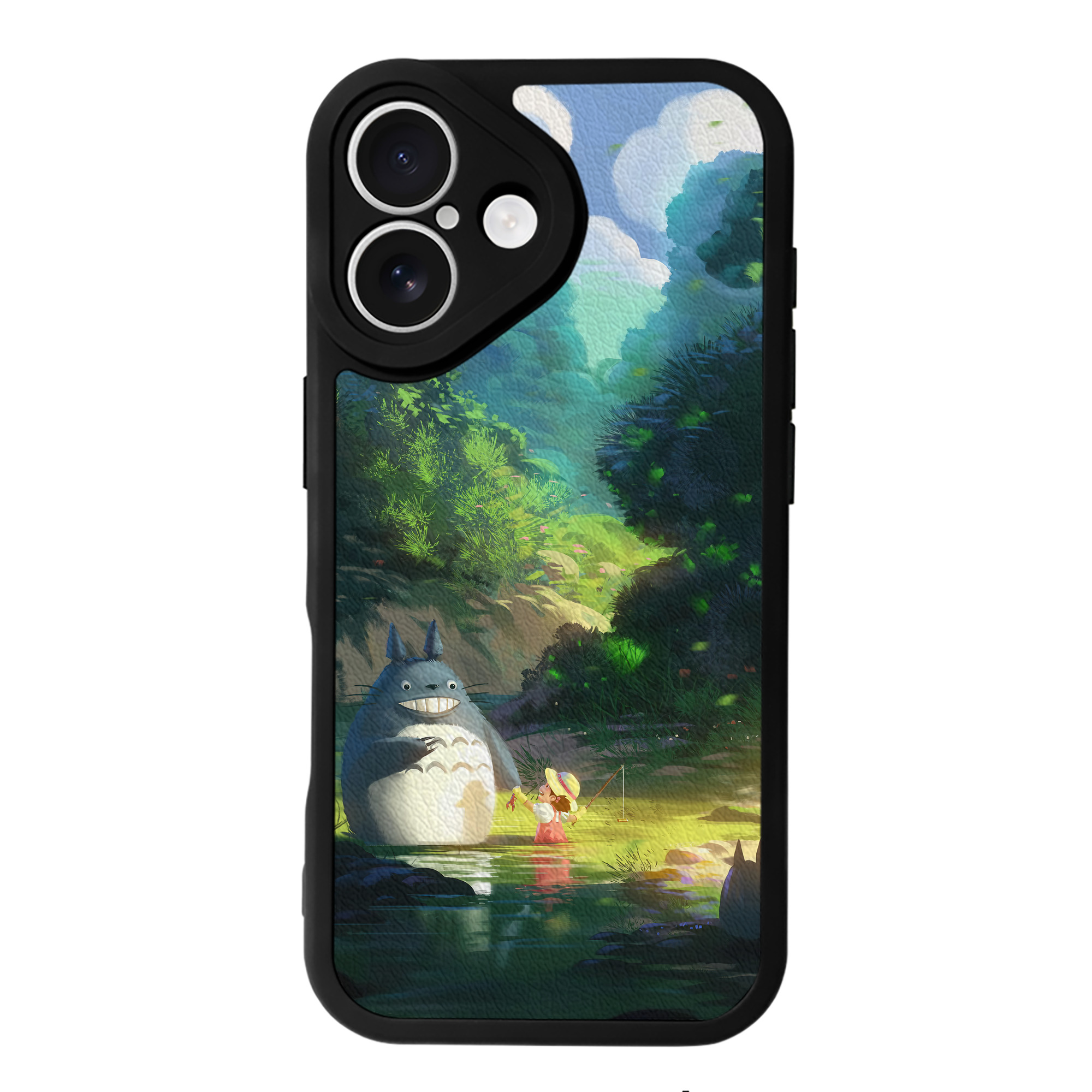 （画像用） となりのトトロ 草壁メイ 草壁サツキ My Neighbor Totoro Satsuki Kusakabe Mei Kusakabe 【iPhone 16シリーズ対応】シリコンスマホケース（レザー調） 材質：シリコン